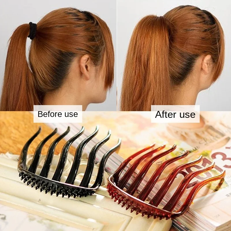 

Plastic Hair Braiding Tools Women Hair Styling Clip Fluffy Comb Stick Insert Comb Clip Hair Barrettes Bun Hairpin