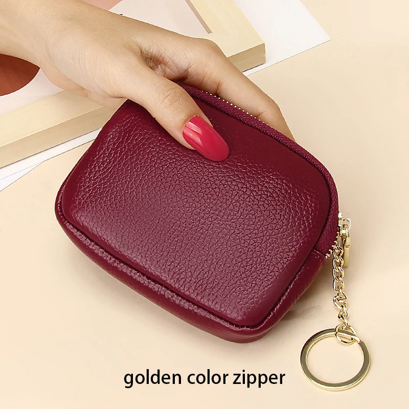 Elegant Genuine Leather Mini Purse - Luxury Designer Card Holder & Coin Pouch