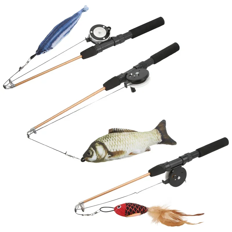 thumbnail image 2 of Interactive Pulley Telescopic Fishing Rod Cat Toy, Long Interactive 2 of 12