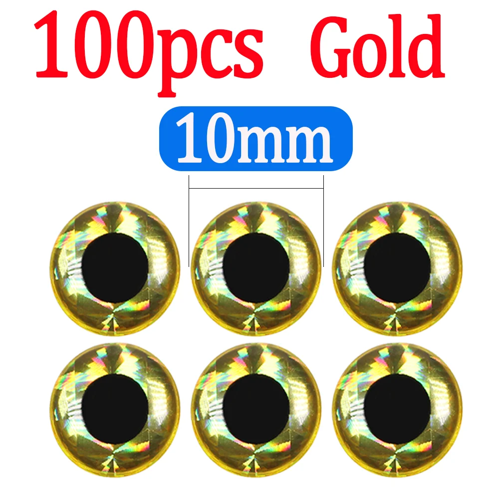 100pcs Gold 10mm