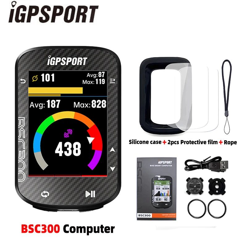 IGPSPORT BSC300 컴퓨터 무선 자전거 주행 거리계, GPS 내비게이션, MTB 도로 속도 케이던스 센서, IPX6 방수 자전거 컴퓨터 