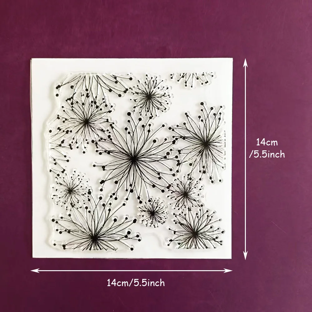 Sunflower Wave Abstract Pattern Transparent Stamps for Creative Crafts and Journals