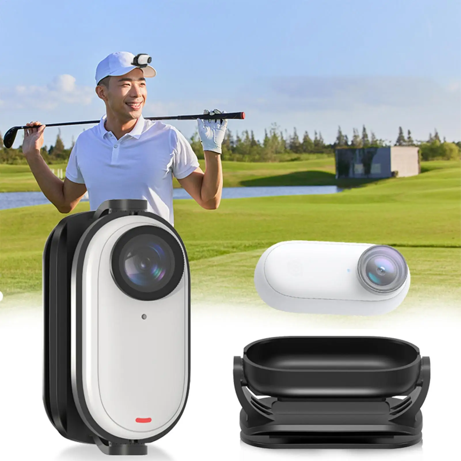 Clip Magnetica Per Fotocamera Sportiva Insta360 GO 3/GO 2 - Regolabile, Fissaggio Rapido, Nero - copertina