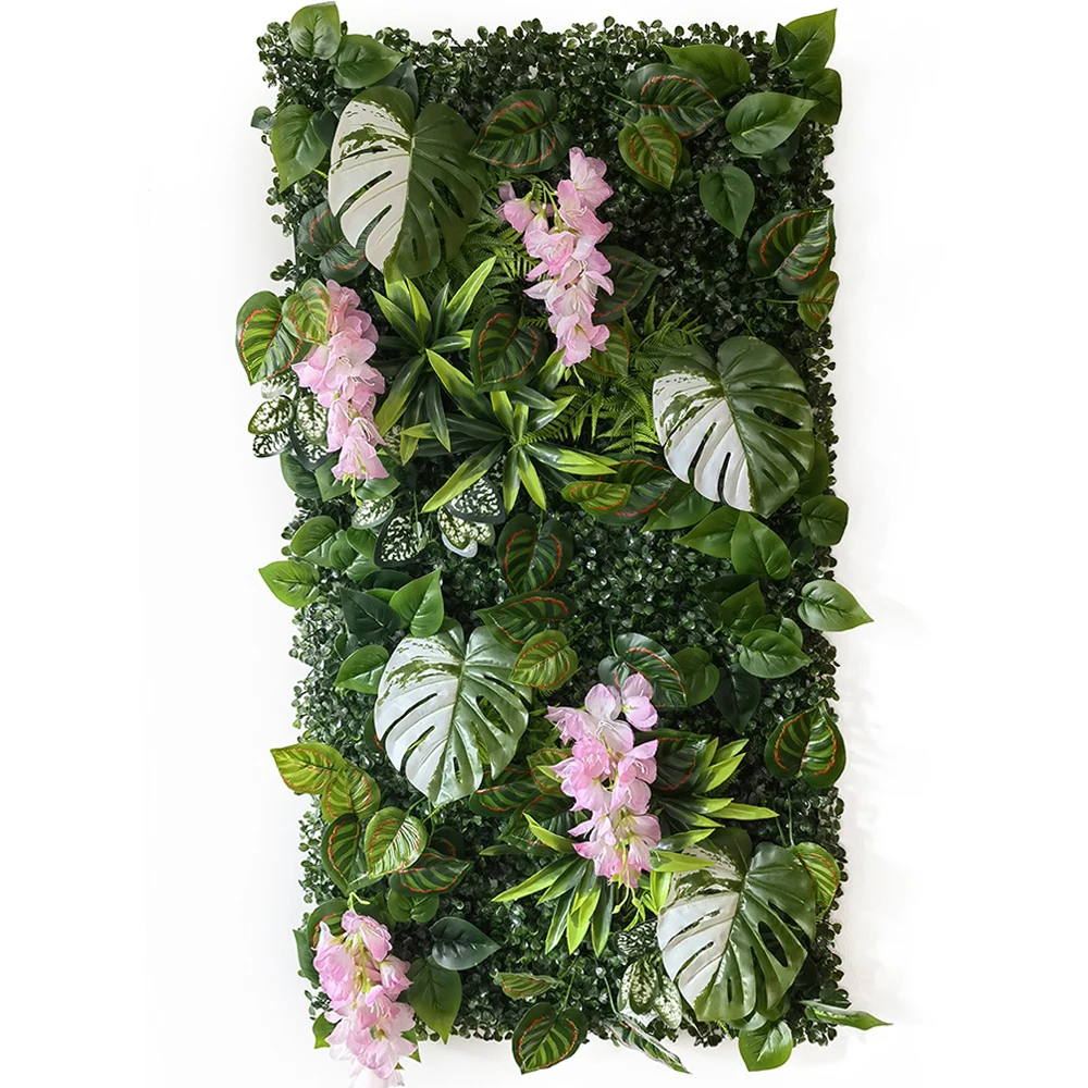 Neue 50 cm X 50 cm Künstliche Pflanze Gefälschte Gras Moos Subtropische Pflanze Dekoration Hause Wand Panel Grün Großhandel DIY Hintergrund Wand – Detail 12
