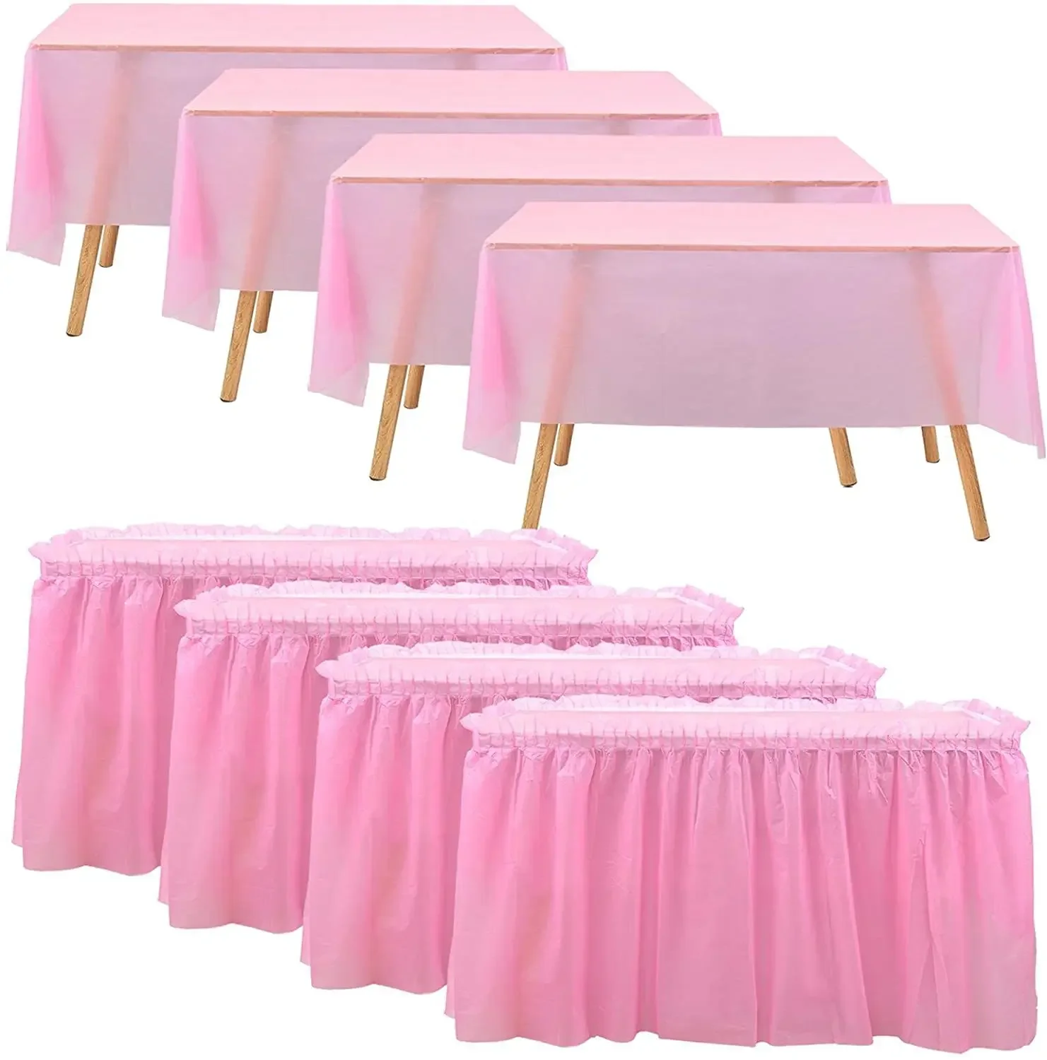 Description Picture 2 of itemDisposable Table Skirt Plastic Party 6 colors 75x430cm Table Cover for Happy Birthday Party Wedding Festival Decoration