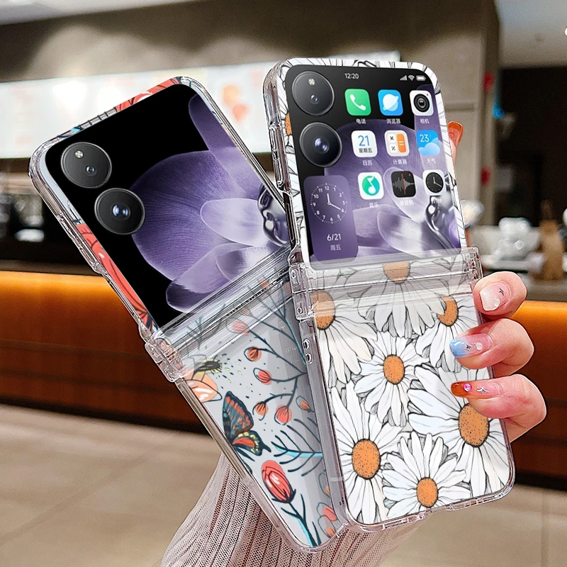 Transparent Phone Case For Xiaomi Mix Flip Folding Portable Protective Cover