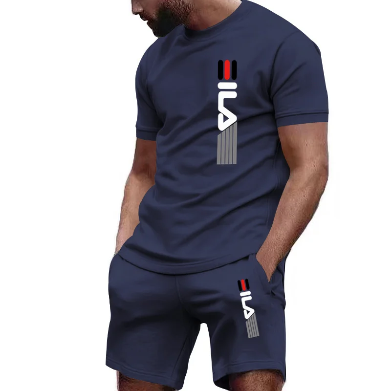 

2024 Summer Men's Set Fashion Sportswear Men's Short sleeved T-shirt+Sports Shorts Set Men's Casual Men's Clothing Men's Jogging