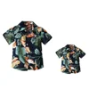 Seaside Holiday Dad-son Matching Summer Shirt Beach Style Short-sleeved Flower Shirt Family Matching Shirts Dad and Son Shirts 5
