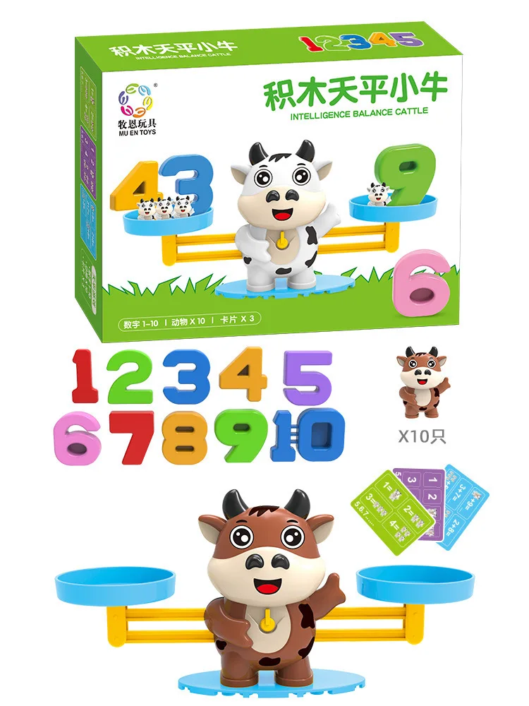 Children's Monkey Balance Scale Game Toy Math Number Toy Digital Balance Scale Board Game Education Learning Counting Toy 5