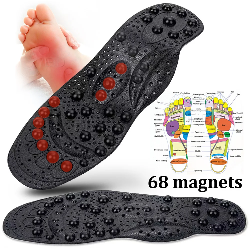 EiD Hochwertige 68-Therapie-Magnetmassage-Einlegesohlen, Fuß-Akupunkturpunkt-Therapie-Einlegesohle, Kissen zum Abnehmen, magnetische Pads, Unisex – Detail 16
