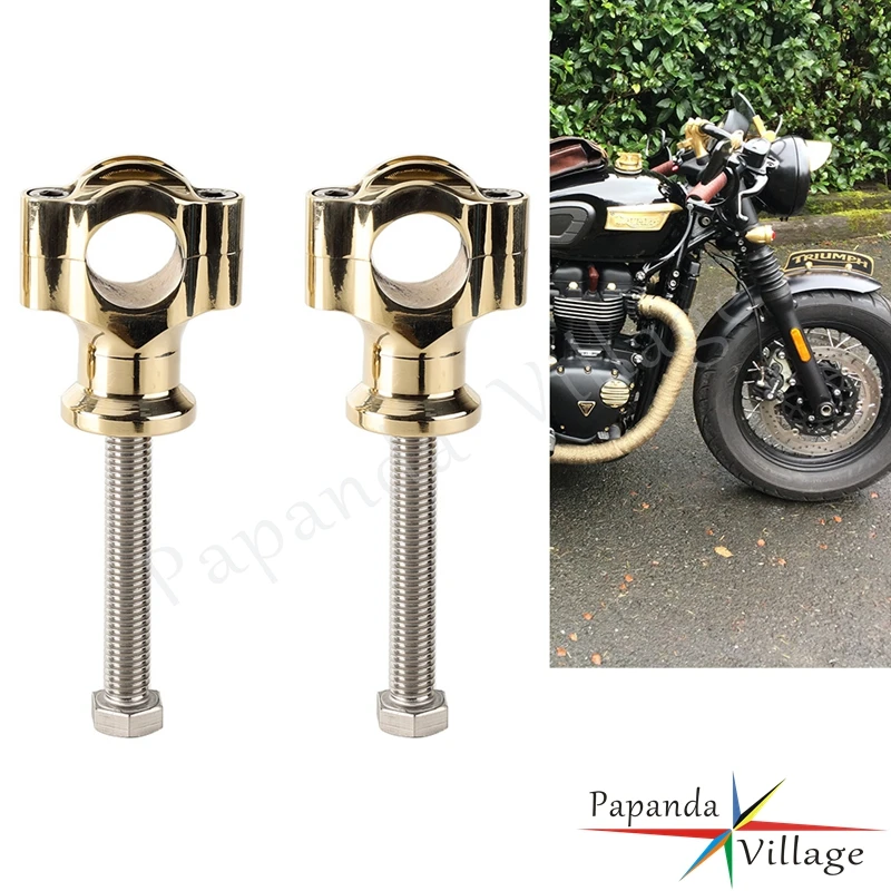 

For Bonneville Bobber T100 T120 Bobber Brass 2016-2019 Accessories Motorcycle 25mm Handlebar Riser Heightening Clamp Mount 1Inch