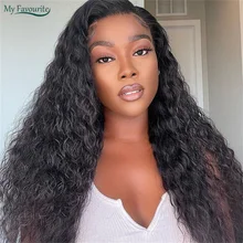 

Water Wave 13x4 Lace Front Wigs Pre Plucked Peruvian Human Hair Loose Deep Curly 4x4 Closure Wig With Baby Hair Natural Glueless