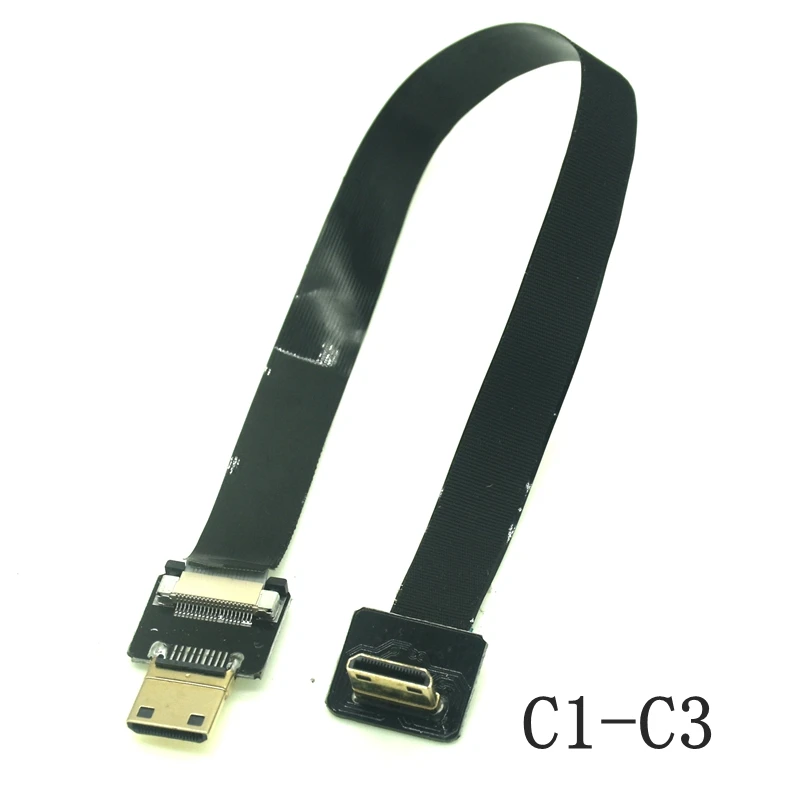 C1 FPV 10cm 20cm 30cm 50cm FPC Ribbon Flat HD Cable 4k/60Hz For Mini Micro HDMI-compatible FPV TV Multicopter Aerial Photography