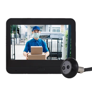 Rilevatore porta digitale 1080P WiFi da 4,3 pollici Telecamera elettronica nascosta per occhi di gatto Spioncino Visione notturna IPS LCD Visual Home Outdoor Camera