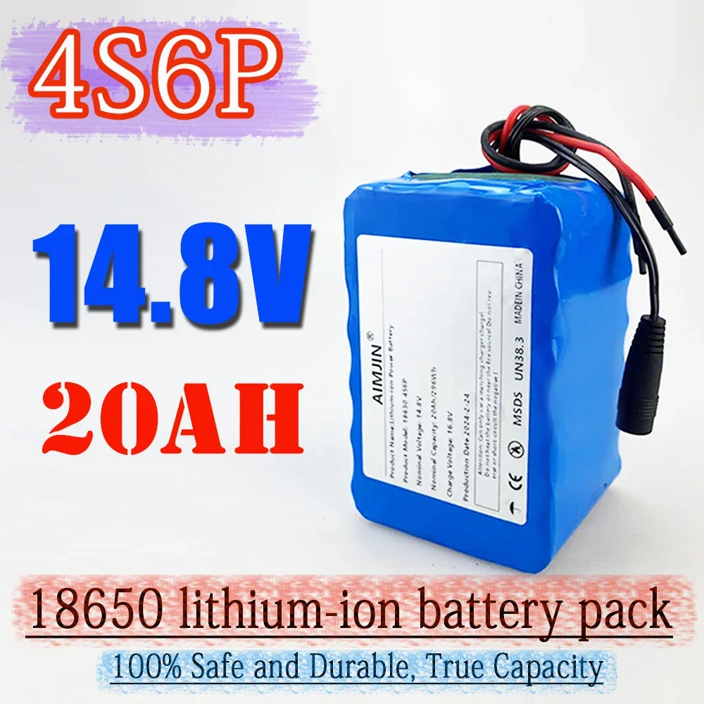 

14.8V 20Ah 4S6P 18650 Li-iom Battery Pack Night Fishing Lamp Heater Miner's Amplifier Batteries with BMS