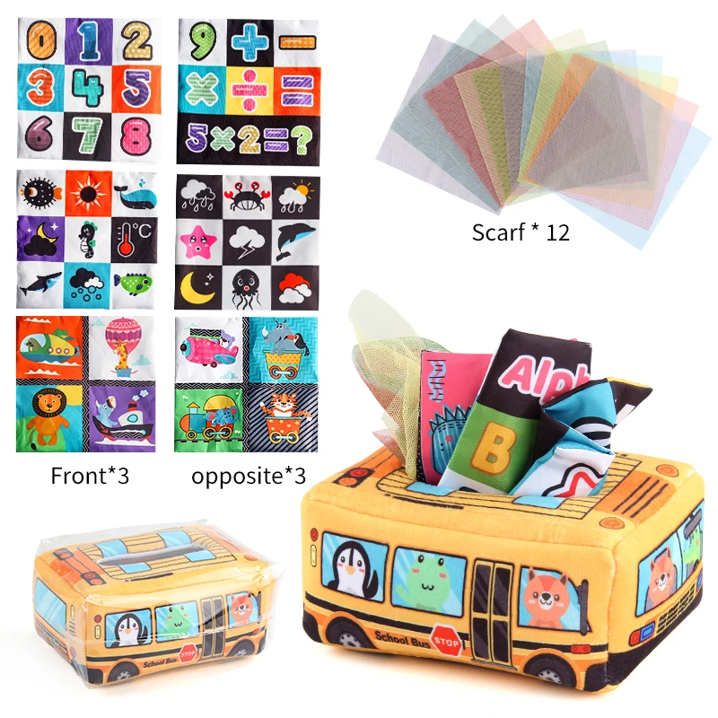 Divertida Caja De Pañuelos Para Bebé, Juguete Sensorial, | Cuotas Sin