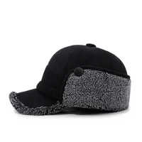 Autumn and Winter New Warm Lei Feng Hat Men's Father Outdoor Leisure Thickened in The Elderly Fleece Hat Baseball Cap Ear Cap 3