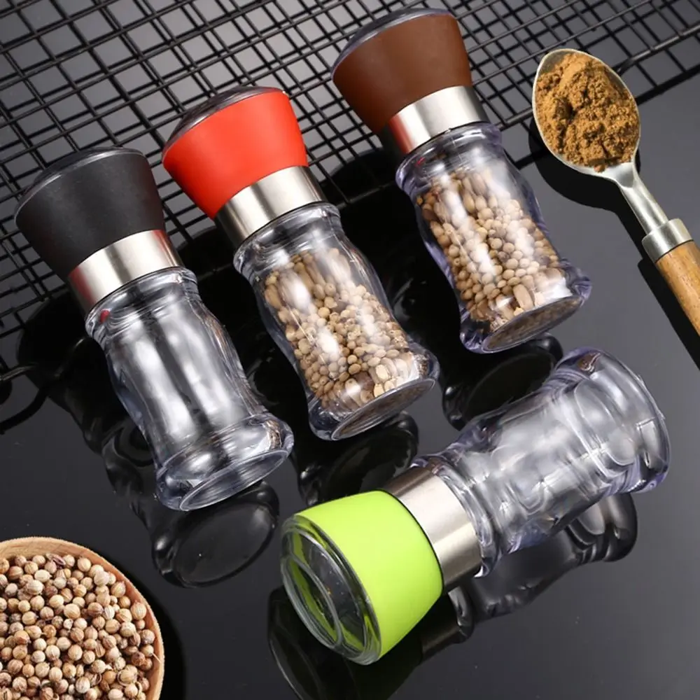 Cooking Grinding Natural Manual Acrylic Refillable Spice Grinder Kitchen Tool Sea Salt Jar Pepper Mill Grinder salt and pepper grinder nut spice grinder pepper grinder herb spice grinder