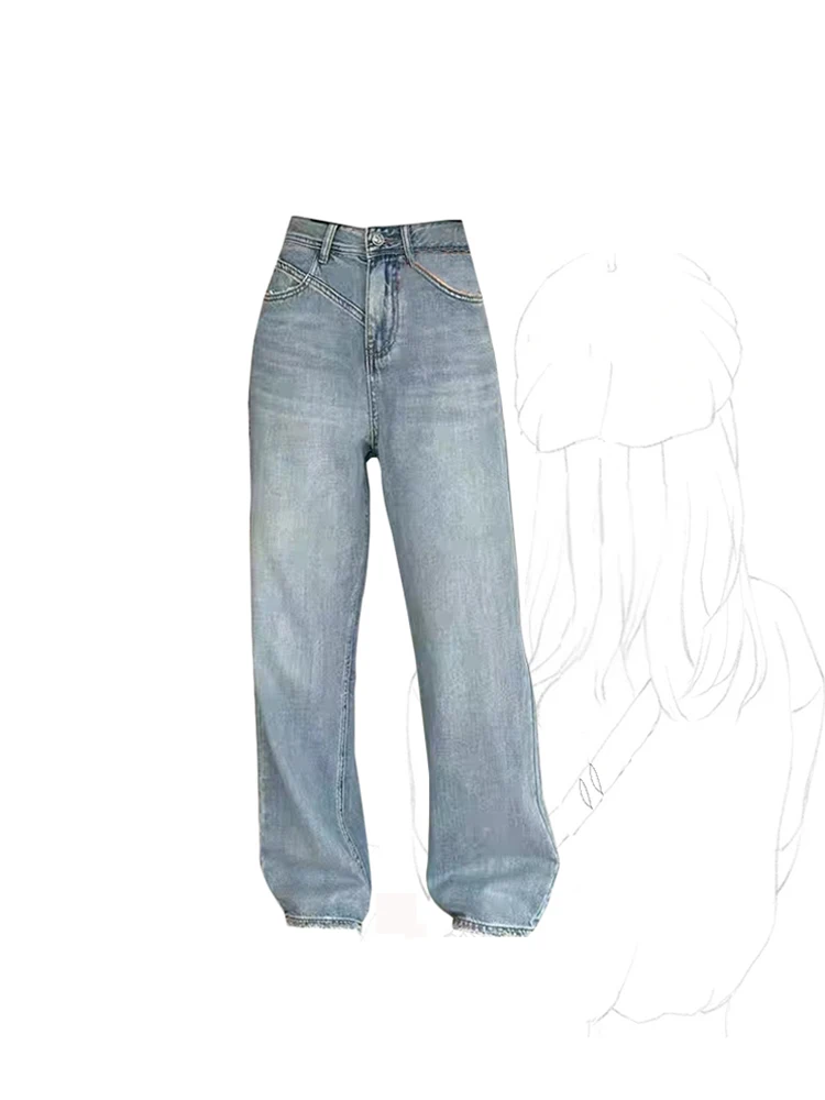 

Women's High Waist Ripped Jeans Streetwear Baggy Oversize Denim Trousers Loose Korean Y2k Female Harajuku Vintage Wide Leg Pants