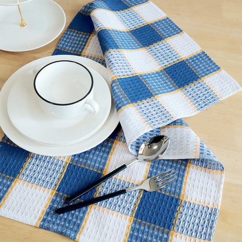 1/5/10pcs, Dishcloth, Square Kitchen Dish Cloth, Vintage Kitchen Towels,  Plaid Dish Towels, Soft Cleaning Rag, Reusable And Absorbent Dish Cloth  Towels For Kitchen Home, Kitchen Supplies