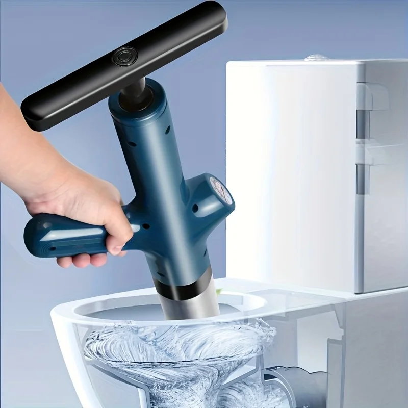 Toilet Cleaning Tool, Bathroom Drain Unclogging Device Requires Only One Air Pressure to Solve Pipe Blockage Sewer Cleaning Tool