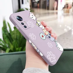 Adorable Stacking Cats Liquid Silicone Phone Case for Mi 14T (Light Purple)
