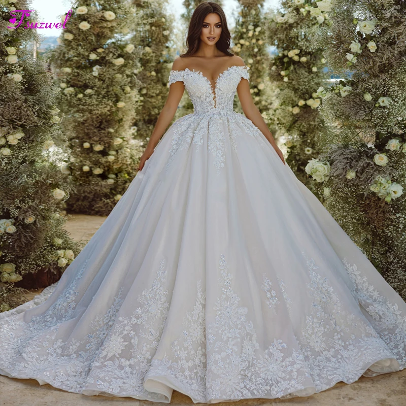 Wedding Dress Sexy Off Shoulder Beading Princess Bridal Gown Customized