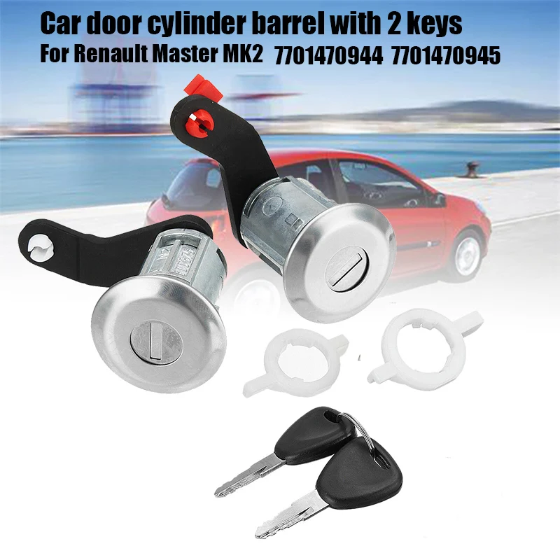 

7701470944 7701470945 передний левый + правый замок из цинкового сплава цилиндр двери автомобиля с 2 ключами для Renault Master MK2 1998-2009