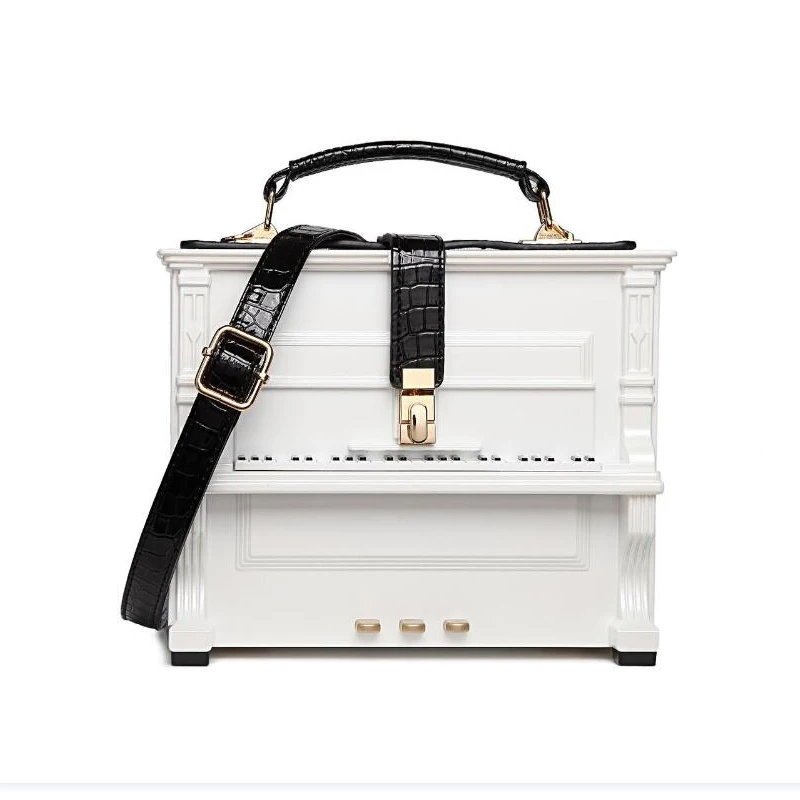 

Black Piano Shaped Bags Women Acrylic Box Handbag Designer Shoulder Bags Ladies Party ClutchBag Fashion Small Top Handle Purse
