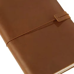 Premium Genuine Leather Handmade Vintage Notebook Cover - Diary, Journal, and Planner - Portable 17.5x11cm (Brown)