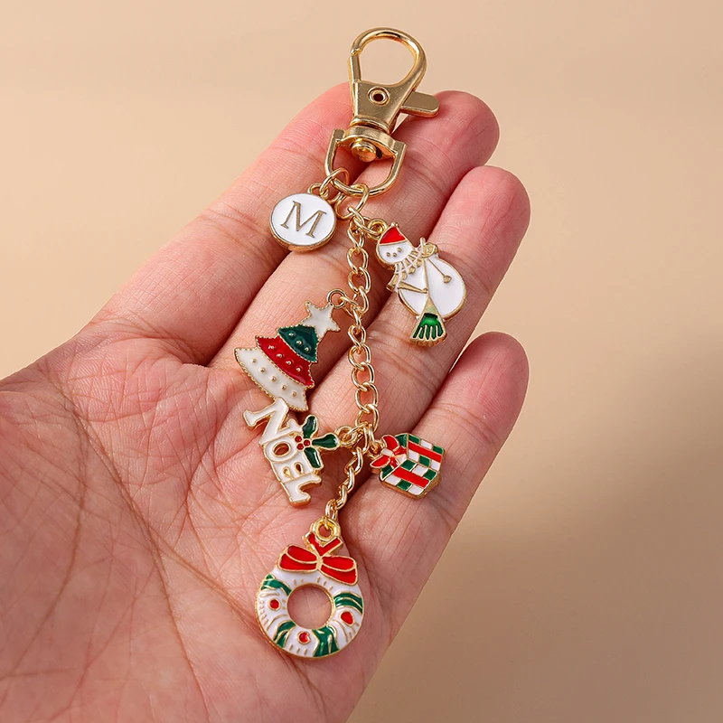 Aihua Niedlicher Weihnachts-Schlüsselanhänger Schneemann Rentier Weihnachtsmann Weihnachtsbaum Schlüsselanhänger für Frauen Weihnachtsparty Schmuck Geschenke