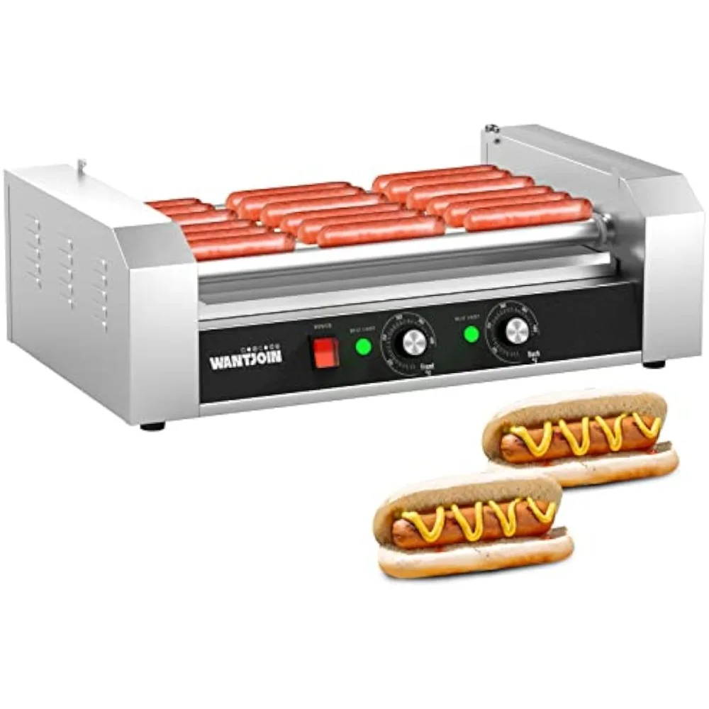 WantJoin Hot Dog Grill Machine, Commercial Electric Hot Dog roller, 900W Sausage Machine Hot-dog 7 Roller Grill Cooker Machine mini home breafast machine hot dog machine fast and efficient party essential hot dog machine commercial machines home g30