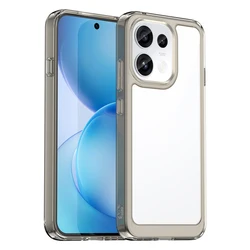 Clear Hard PC + Soft TPU Bumper Transparent Protection Phone Cover for OPPO Reno16 F 5G (Grey)