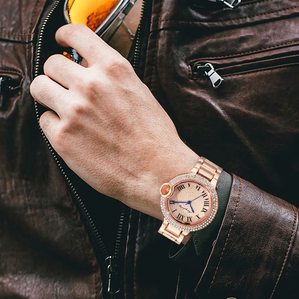 New Fshion Luxury Iced Out Watch Simple Top Brand for Women Hip Hop Gold Men Clock Wristwatch Gifts Relojes Para Hombre