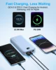 【Blue】12000mAh AC Wall Plug Power Bank with Built-in Dual Cables & Digital Display, Portable Charger for Smartphones 3