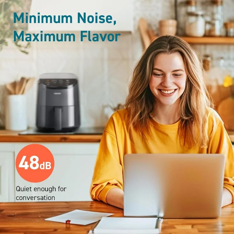 Air Fryer 2.1QT, Small 4-in-1 Air Fryer, 97% Oil Saving, 30 In-App Recipes, Home Air Fryer Oven 3