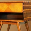 Laden Solid Acacia Wood Nightstand with Storage Drawer, Mid-Century Modern Art Deco Design, End Table 3