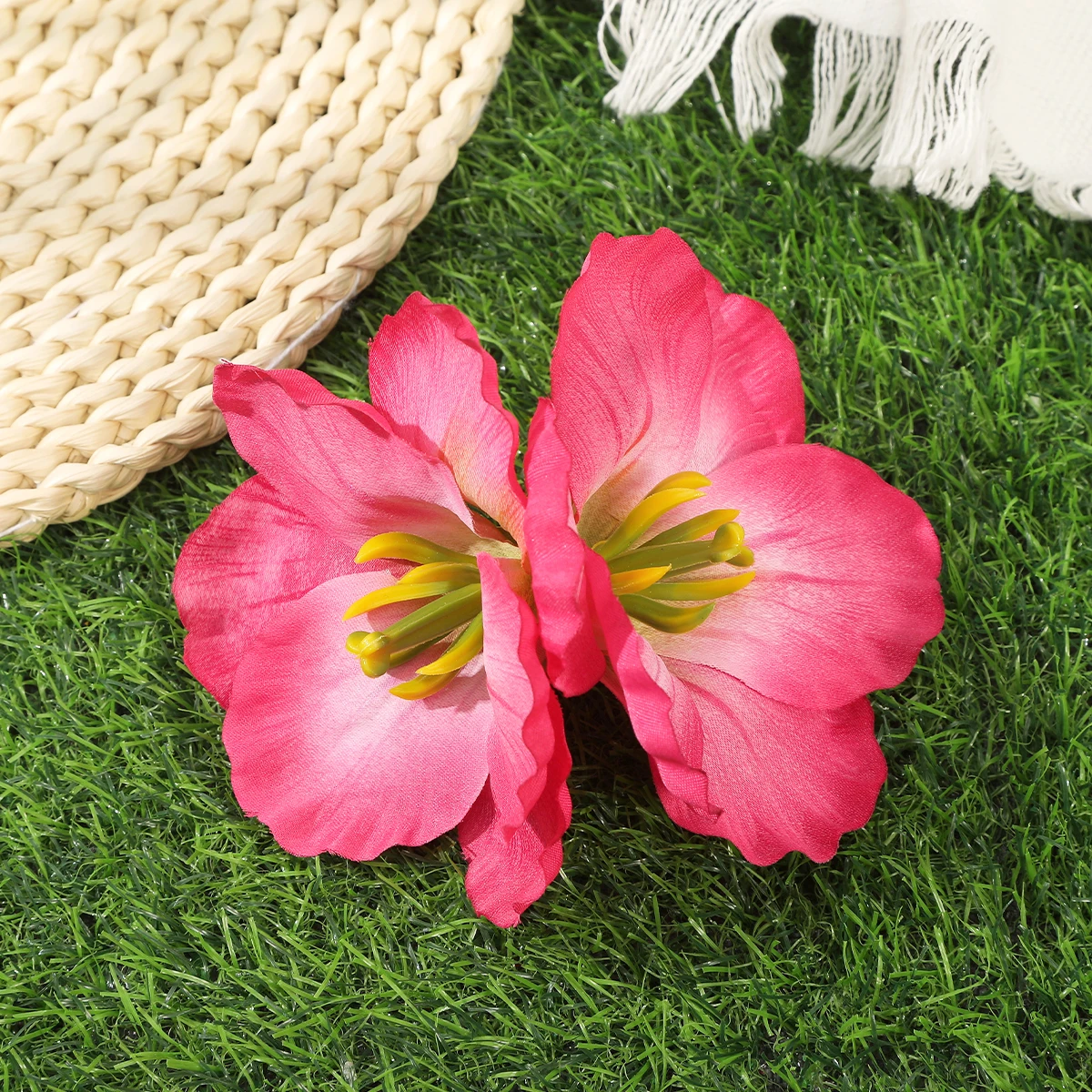 Handmade Flower Hairpin Women Beach Hawaii Bohemia Hair Clips Barrettes Ladies Rave Birthday Headwear Hair Accessories Gifts