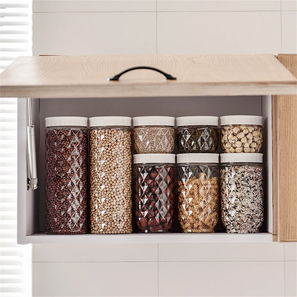 음식 보관 항아리 곡물 밀폐 항아리, 패셔너블한 흰색 및 파란색, 500-1600ml..