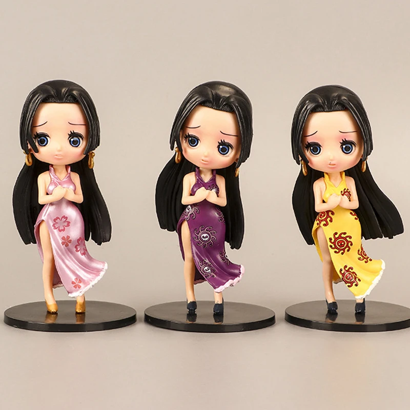 

3pcs Anime One Piece Figure Q Posket Figure Boa Hancock Model Decoration PVC Dolls Statue Ornaments Christmas Children Toys
