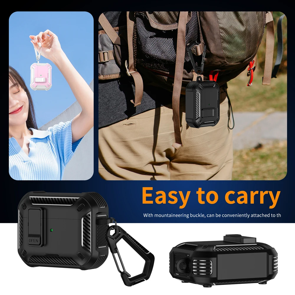 Shockproof Earphone Cover with Security Lock and Hook Holder - Full Body Protection