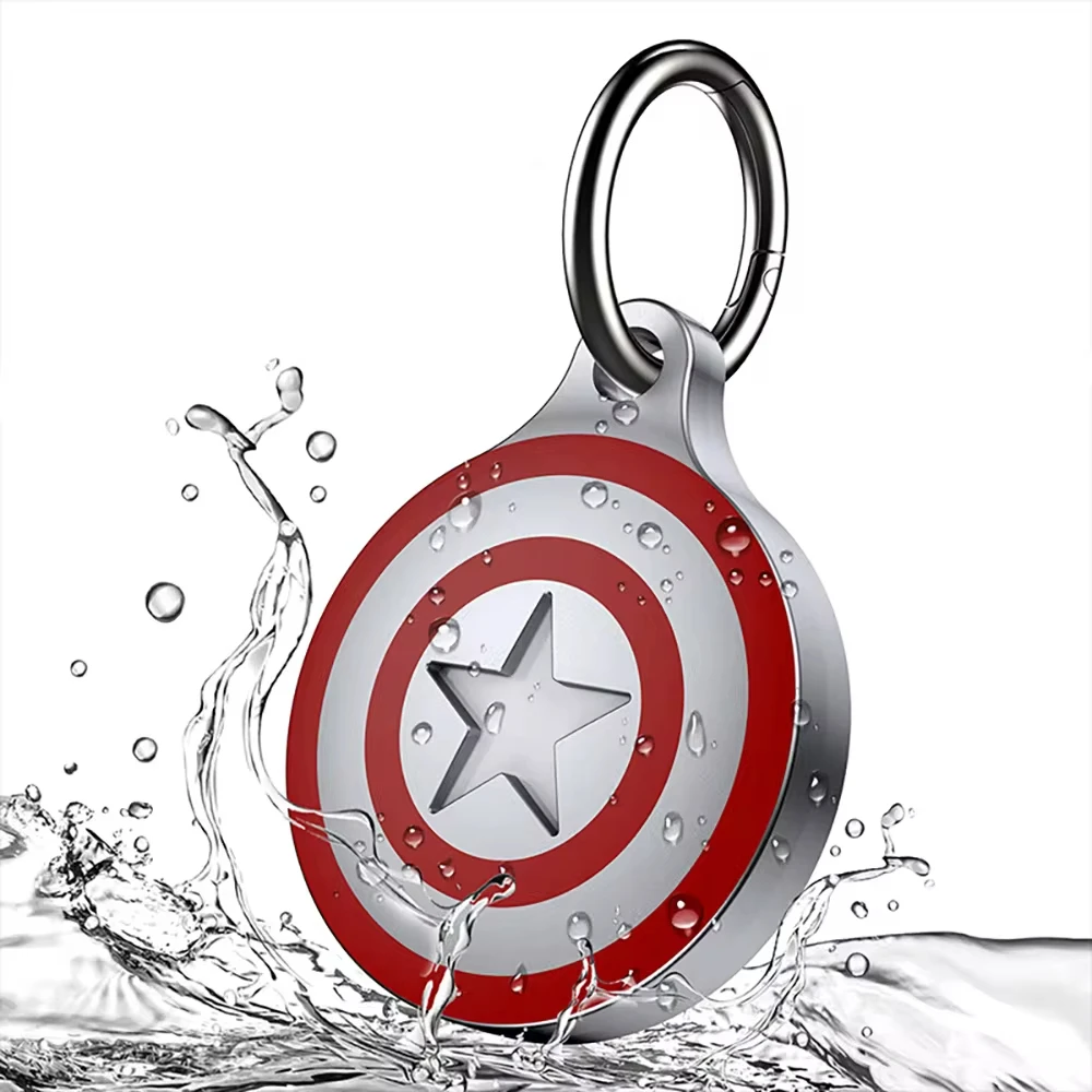 Aluminum Metal AirTag Holder with Keychain for Apple Air tags Waterproof Item Tracker Protector Case for Wallet Luggage Cat Dog