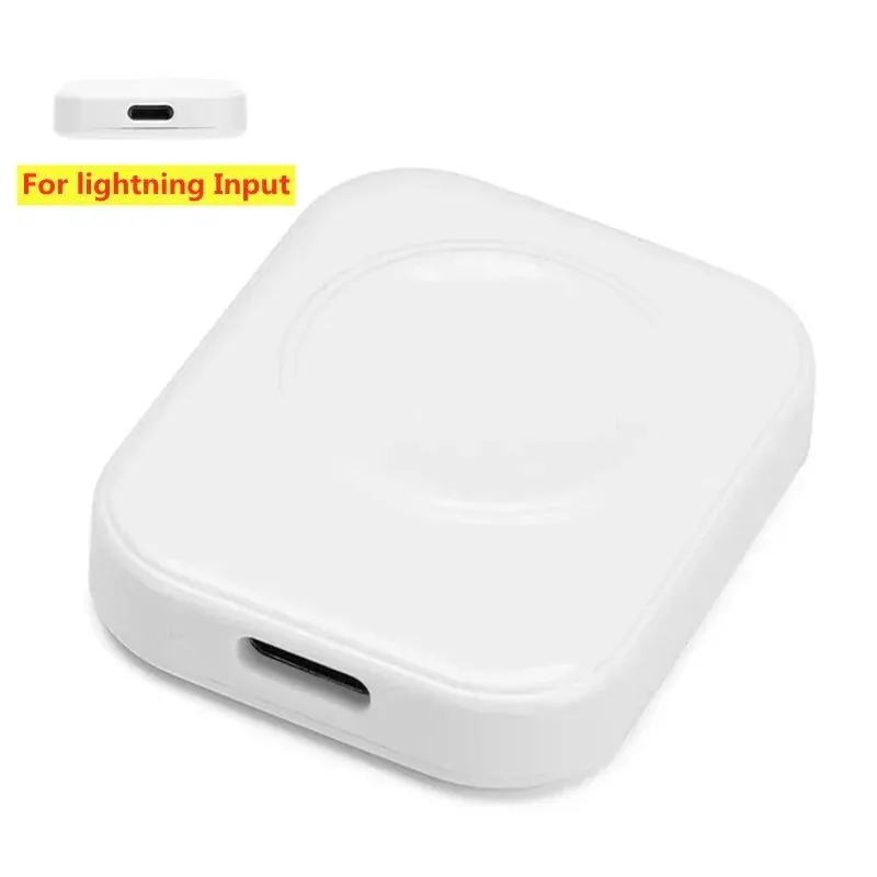 Portable Magnetic Wireless Charger for Apple Watch - Dual Interface, Type C & 8-Pin Compatibility