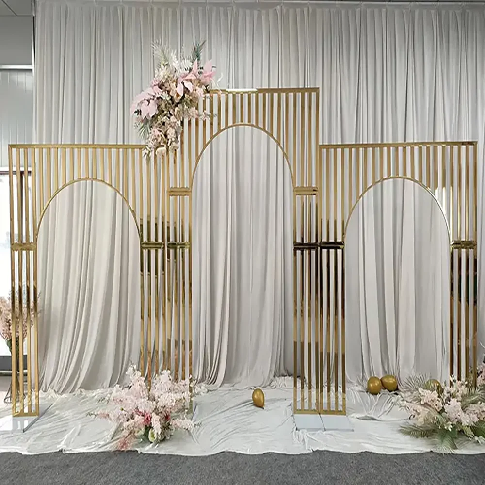 

Fancy Hollow Decoration Arch Wedding Banquet Metal Backdrop Good Price For Sale