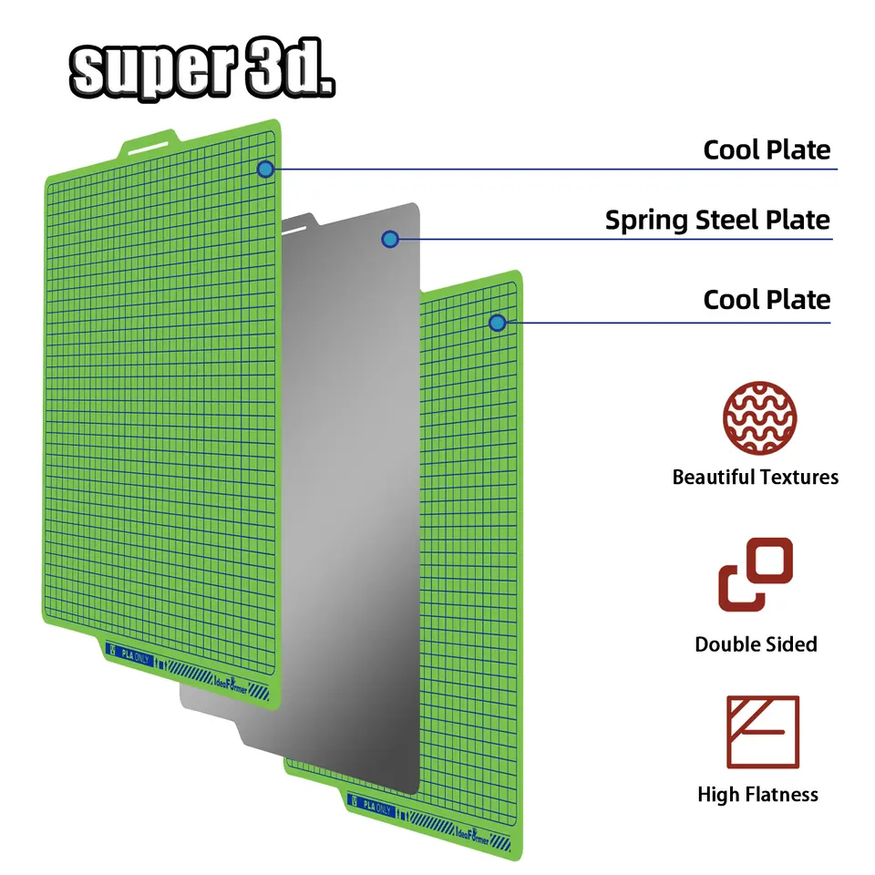 PLA Plate For Bambu Lab Build Plate Cool Plate P1P X1C A1 P1S Bambulab Cold Plate Dual Sided Super Adhesion Bamboo Heat Bed image 6