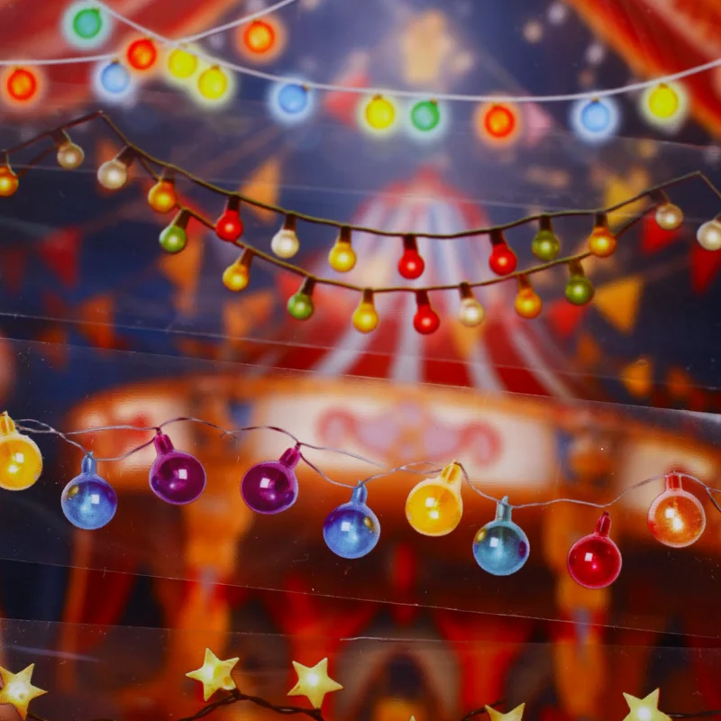 6롤 드리미 페어리 스트링 라이트 와시 테이프, 다용도 저널 배경 장식, 화려한 볼 별빛 축제 분위기 테이프