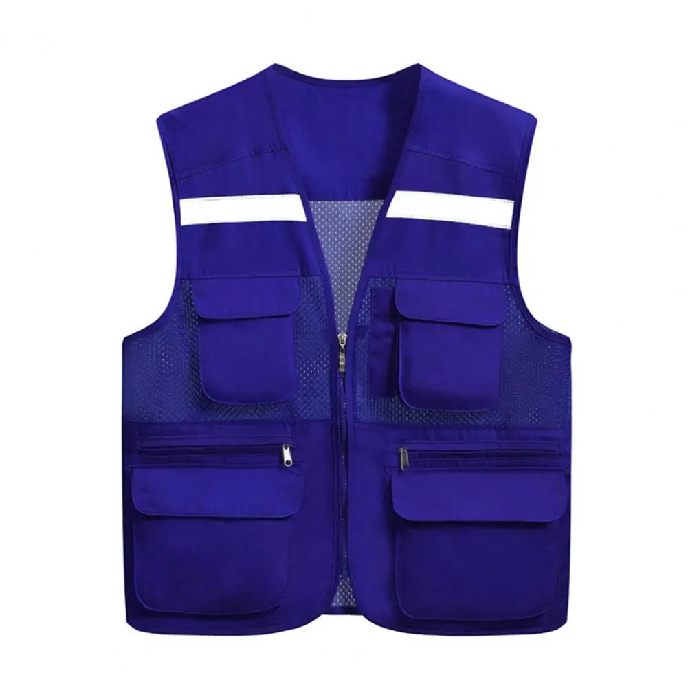 thumbnail image 1 of Chaleco de trabajo clásico para hombre y mujer, abrigo con múltiples bolsillos, chaleco de Costura de malla, chaqueta reflectante para pesca para fotógrafo al aire libre, 1 of 5
