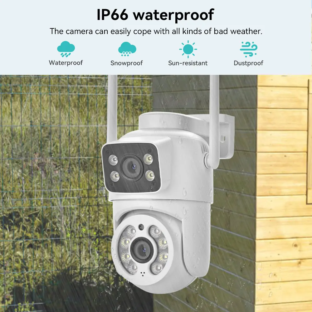 4K 8MP PTZ Security Camera Dual Lens WiFi Outdoor Auto Tracking Dual Screen AI Human Detection Color Night Vision ICSEE APP 3