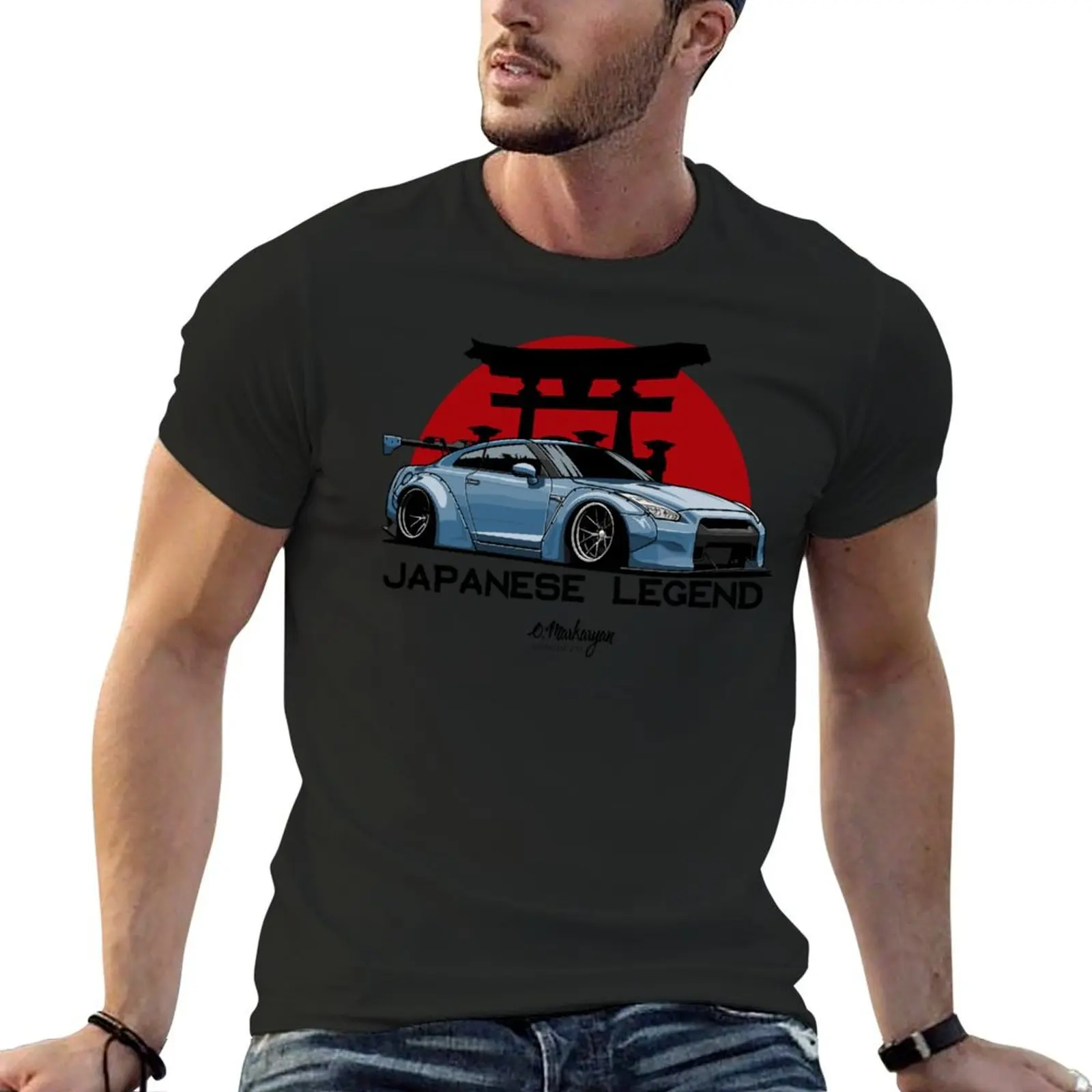 

GTR. Japanese Legend (blue) T-shirt anime clothes customs design your own mens white t shirts