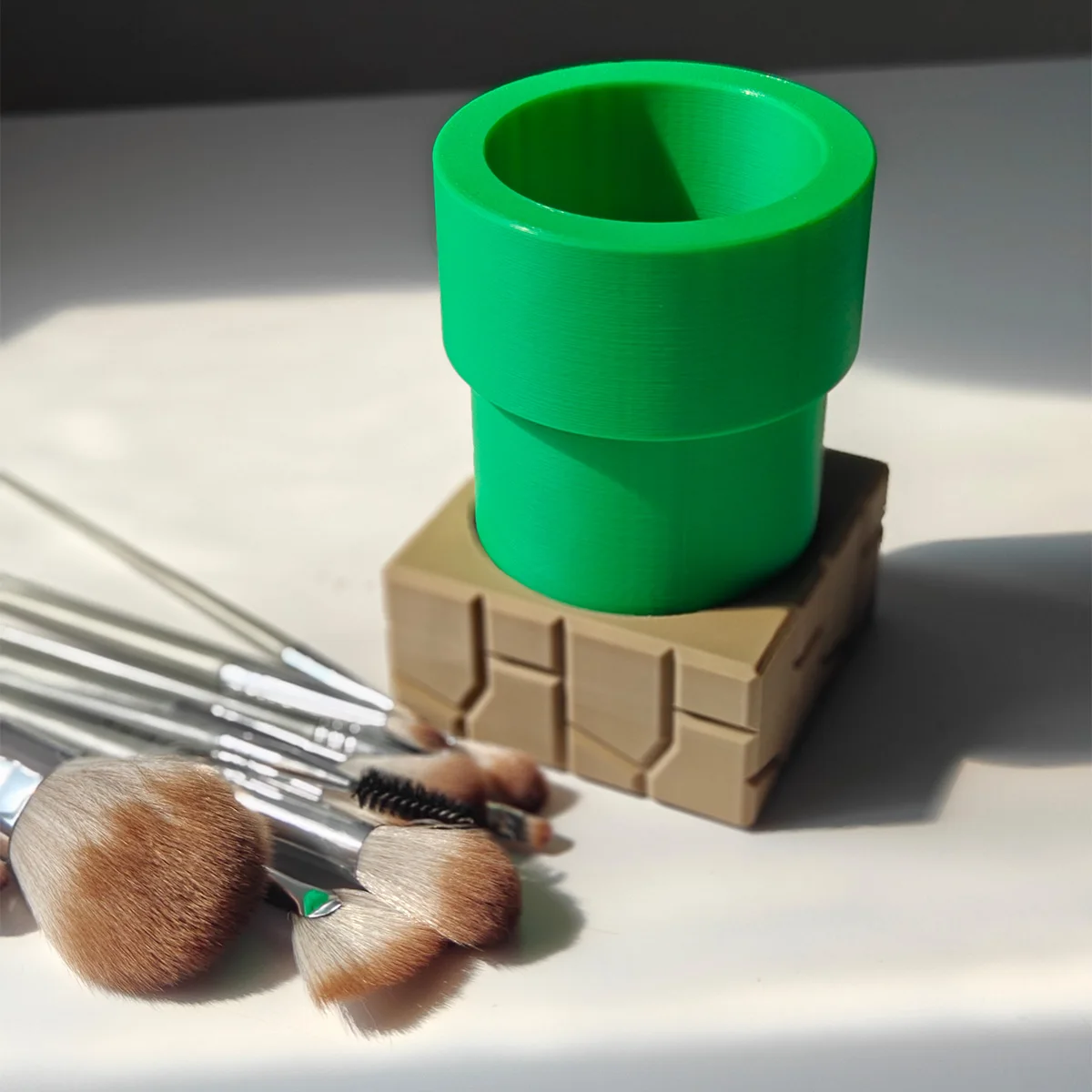 Tube shaped storage pen holder red and green color scheme creative design home decoration office storage pen holder 1 pc